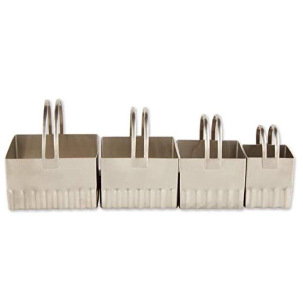 RSVP International Endurance Dough Cutters, Rippled Square Set of 4